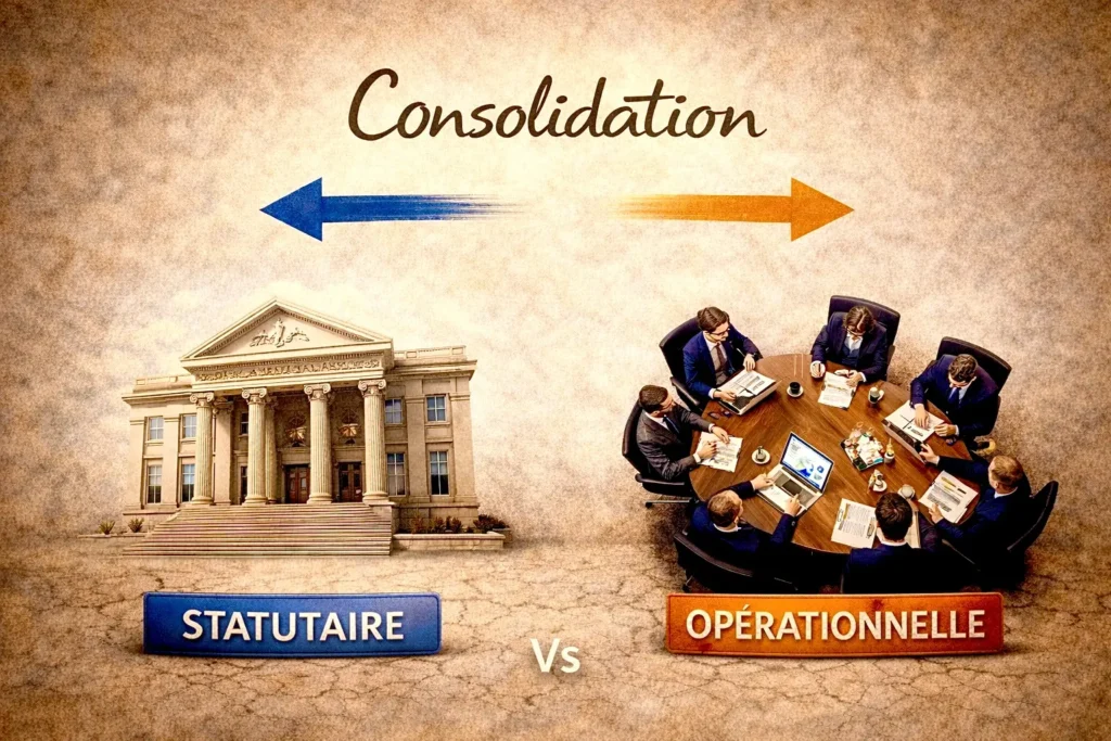 Les différentes formes de consolidation : statutaire, opérationnelle, fiscale et ESG expliquées simplement