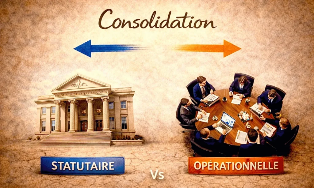 Les différentes formes de consolidation statutaire, opérationnelle, fiscale et ESG expliquées simplement