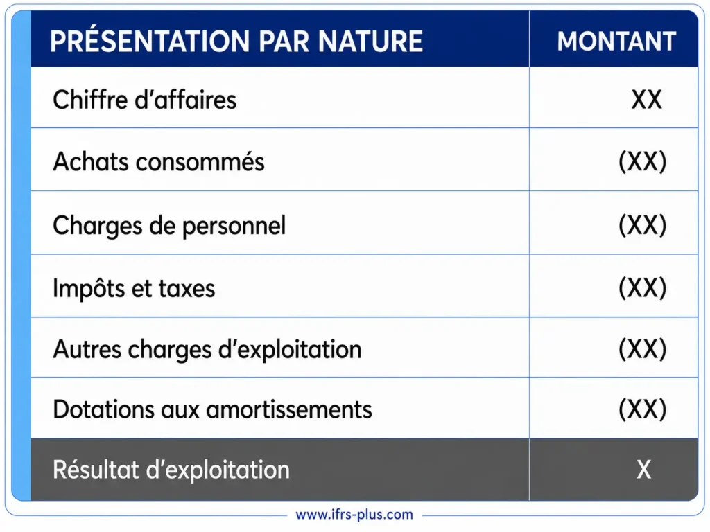 Compte de résultat par nature - IFRS 18..