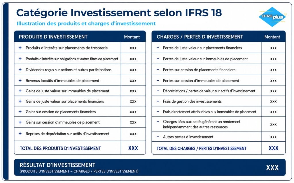 IFRS 18 - Catégorie Investissement