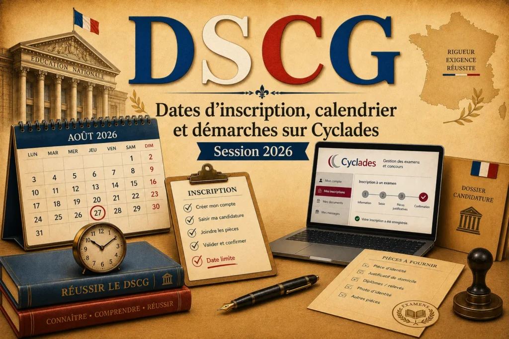 DSCG 2026 : inscriptions Cyclades, dates et démarches